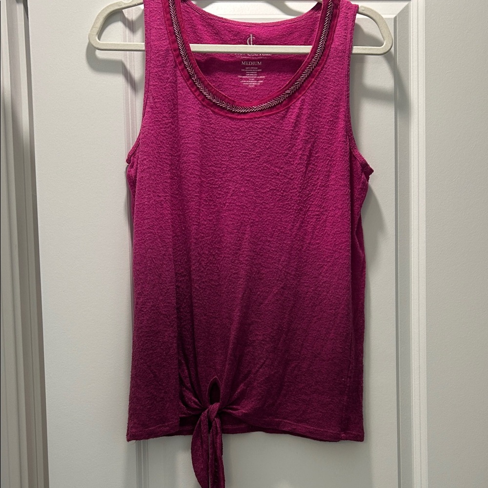 Juicy Couture Fuchsia Tie-Front Tank Top